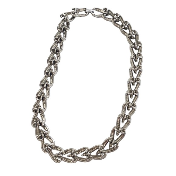 Vintage Napier silver tone collier necklace chain chunky - Picture 5 of 11